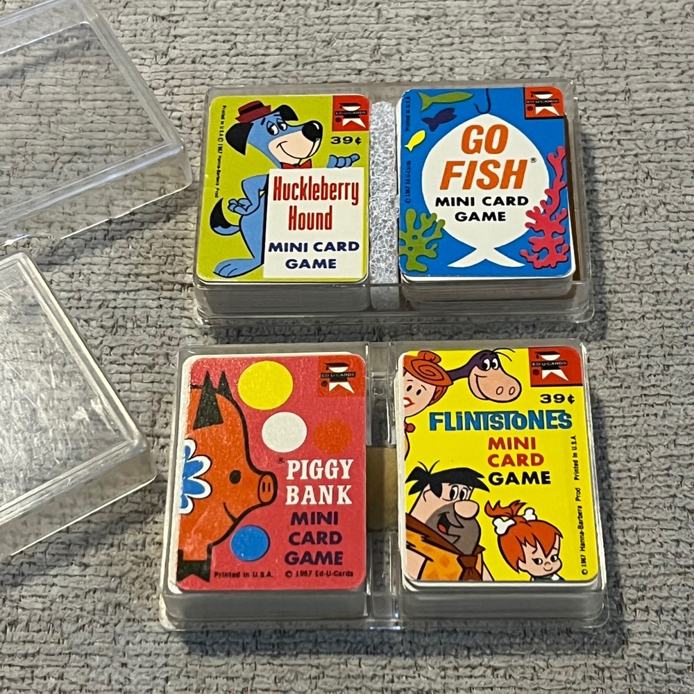Vintage 1967 Ed-U-Cards Mini Card Games Flintstones Huckleberry Hound Go Fish
